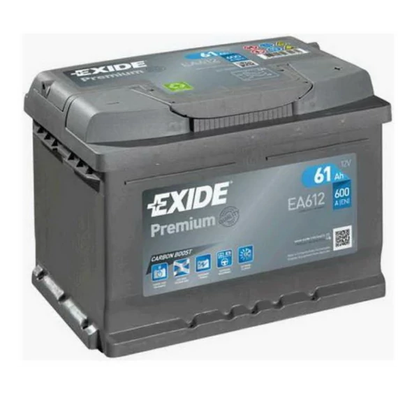 Exide Premium EA612 61 ah/ 600 A akkumulátor jobb+