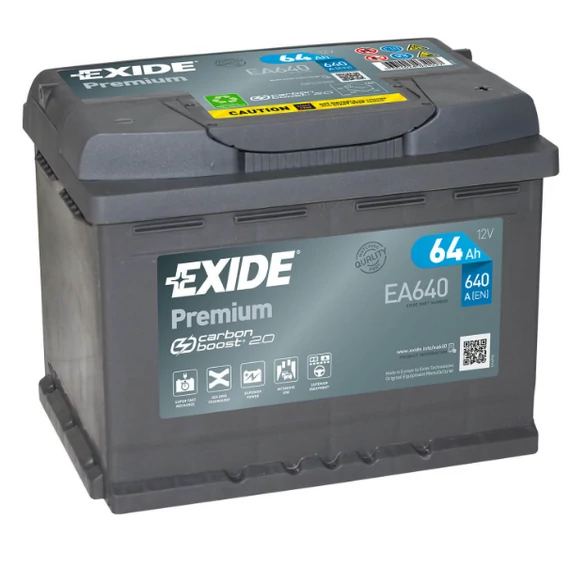 Exide Premium EA640 64 ah/ 640 A akkumulátor jobb+